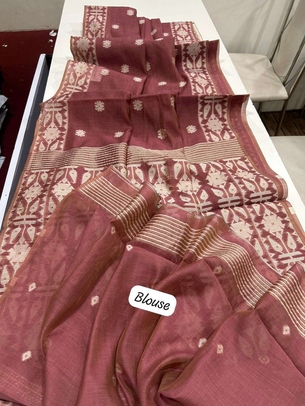 Muga Cotton Jamdani Saree
