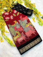 Pichwai Print Zari Silk Saree