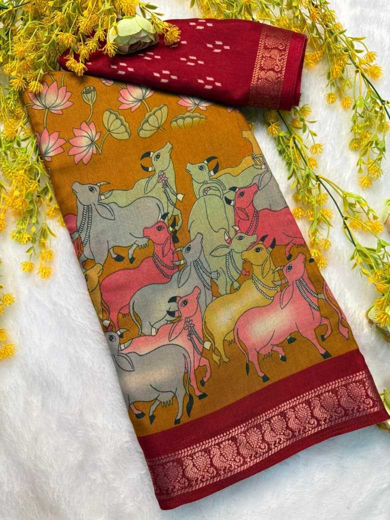 Pichwai Print Zari Silk Saree