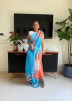 Checked Lightweight Linen Saree