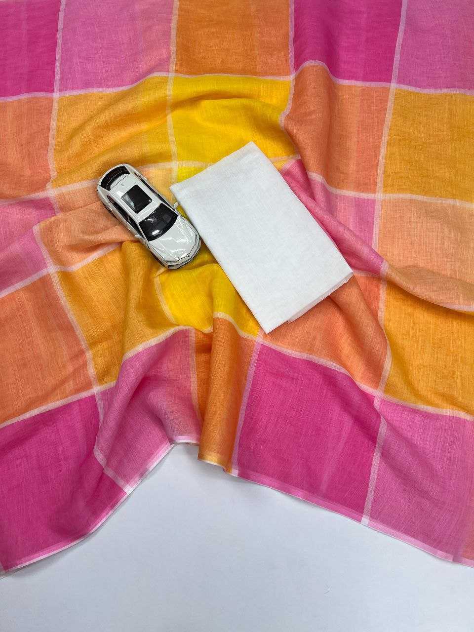Checked Lightweight Linen Saree