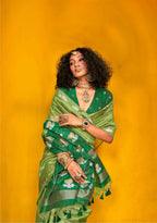 Pink Handloom Tussar Silk Saree