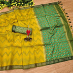 Ikat Print Tussar Silk Saree