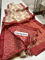 Ikat Print Tussar Silk Saree