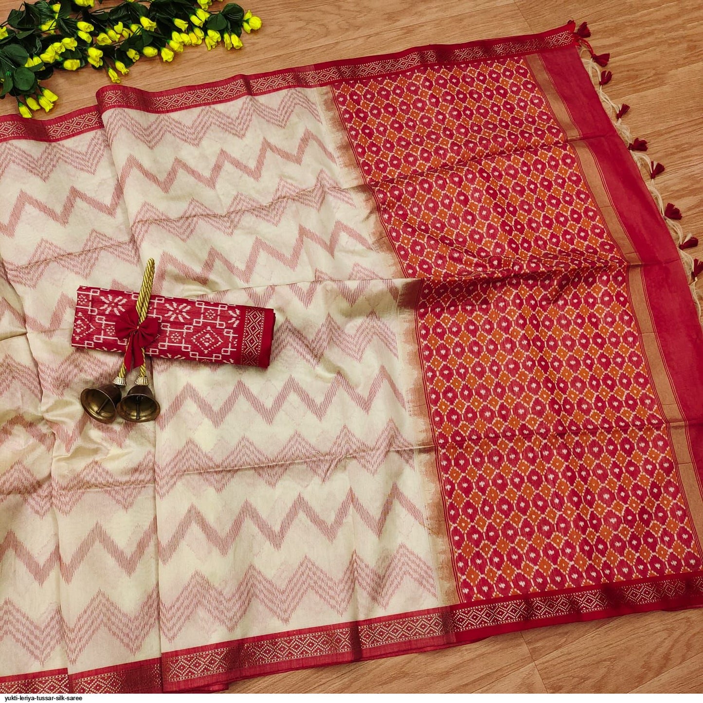 Tussar silk Ikkat Saree